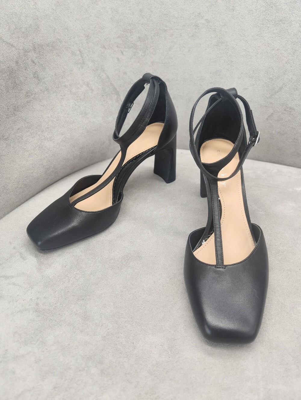 Copper Key T-strap Pumps 7 Black Leather Julieta Mary Jane Career Retro New $110